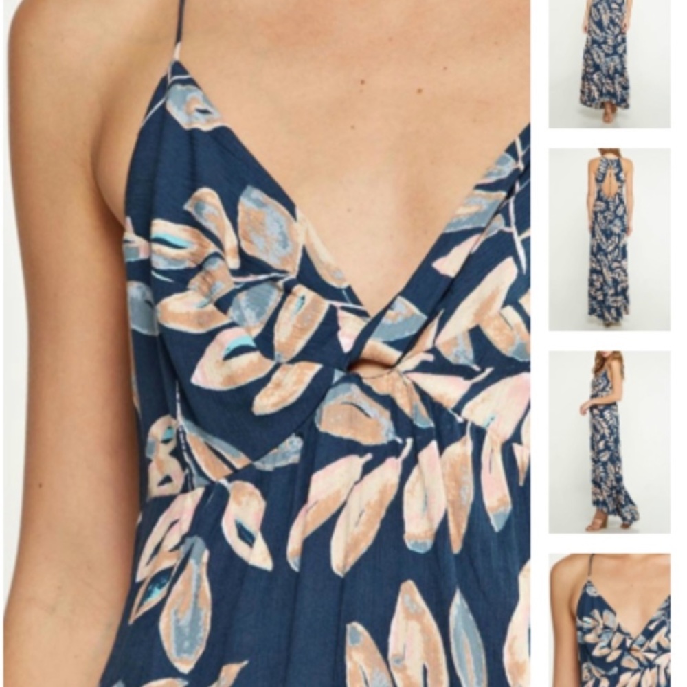 Lovestitch Twist Open Back Leaf Floral Dress